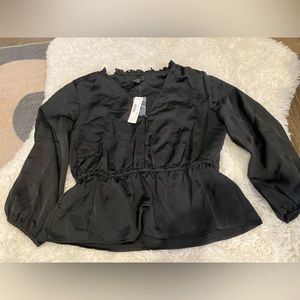 J. Crew NWT Women’s Peplum Satin Top 3/4 sleeves AD320 size 12p